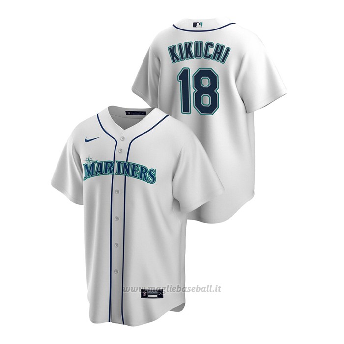 Maglia Baseball Uomo Seattle Mariners Yusei Kikuchi Replica Primera Bianco